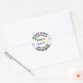 Bedrijfslogo naam info adres stickers voorbeeld (Envelop)
