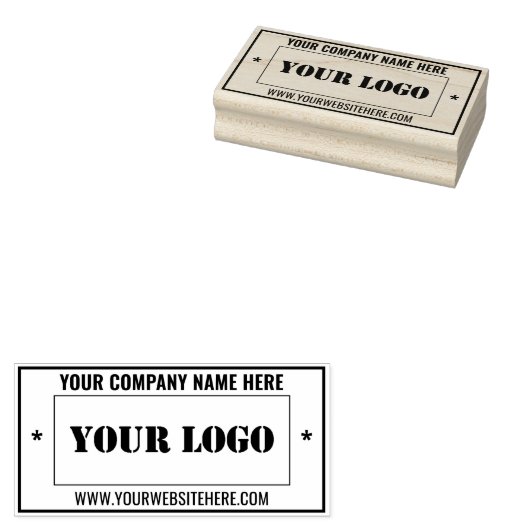 Bedrijfslogo naam info professioneel stempel voorb (Gestempeld)