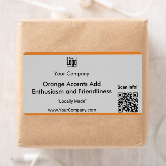 Bedrijfslogo Naam Motto QR-code Marketing Groot Etiket (Insitu)