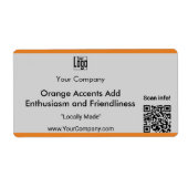 Bedrijfslogo Naam Motto QR-code Marketing Groot Etiket (Voorkant)