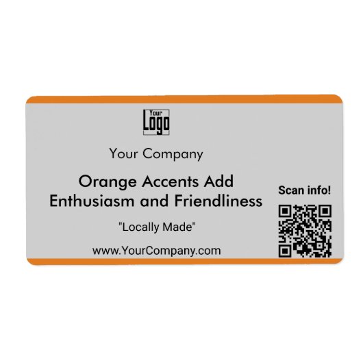 Bedrijfslogo Naam Motto QR-code Marketing Groot Etiket (Voorkant)