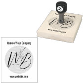 Bedrijfslogo Naam Website Aangepompen Rubber  Rubberstempel (Gestempeld)
