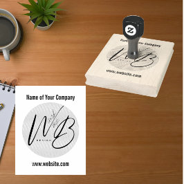 Bedrijfslogo Naam Website Aangepompen Rubber Rubberstempel