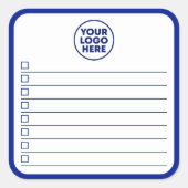 Bedrijfslogo Navyblauw Takenlijst Vierkante Sticker (Voorkant)