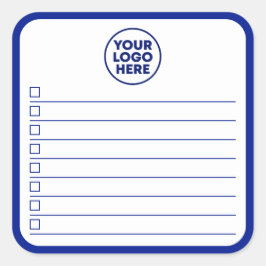 Bedrijfslogo Navyblauw Takenlijst Vierkante Sticker