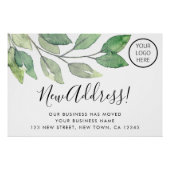 Bedrijfslogo Nieuw Adres Watercolor Poster (Voorkant)