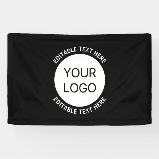 Bedrijfslogo of een afbeelding & bewerkbare tekst spandoek (Horizontaal)