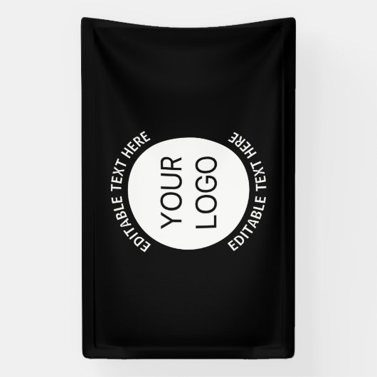 Bedrijfslogo of een afbeelding & bewerkbare tekst spandoek (Verticaal)