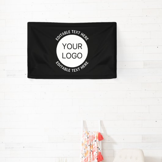 Bedrijfslogo of een afbeelding & bewerkbare tekst spandoek (Insitu)