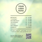 Bedrijfslogo Openingstijden QR-code Raamsticker (Vel 3)