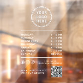 Bedrijfslogo Openingstijden Social media QR-code Raamsticker (Vel 2)