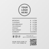 Bedrijfslogo Openingstijden Sociale media QR-code Raamsticker (Vel)