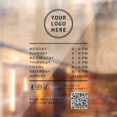 Bedrijfslogo Openingstijden Sociale media QR-code Raamsticker (Vel 2)