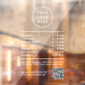 Bedrijfslogo Openingsuren Maak uw QR-code Raamsticker (Vel 2)