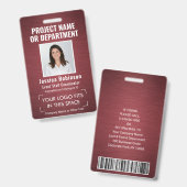 Bedrijfslogo Pasfoto ID Streepjescode Geborsteld B Badge (Voor- en achterkant)