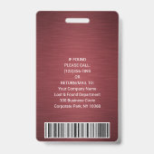 Bedrijfslogo Pasfoto ID Streepjescode Geborsteld B Badge (Achterkant)