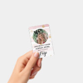bedrijfslogo personeel foto roze glitters ID B Badge (Handheld)