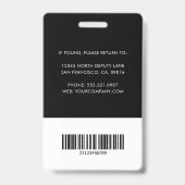 Bedrijfslogo Personeel Streepjescode Werknemerside Badge (Achterkant)