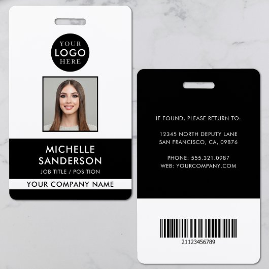 Bedrijfslogo Personeel Streepjescode Werknemerside Badge