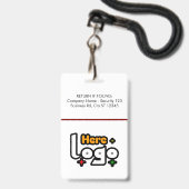 Bedrijfslogo, Personeels-ID, Minimalistisch Badge (Achterkant met lanyard)