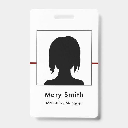 Bedrijfslogo, Personeels-ID, Minimalistisch Badge (Voorzijde)