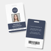 Bedrijfslogo Personeelsbarcode Werknemers Fotoiden Badge (Voor- en achterkant)