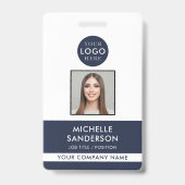 Bedrijfslogo Personeelsbarcode Werknemers Fotoiden Badge (Voorzijde)