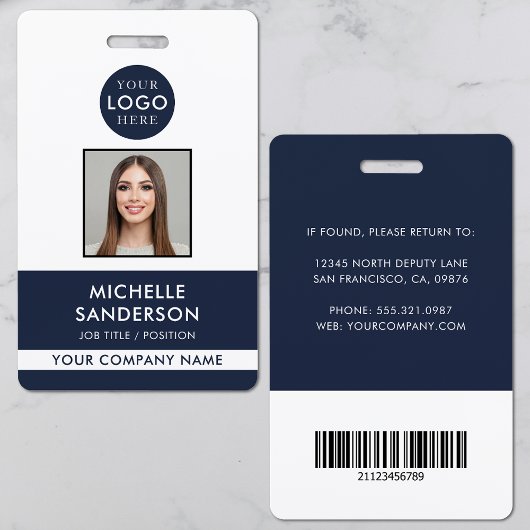 Bedrijfslogo Personeelsbarcode Werknemers Fotoiden Badge