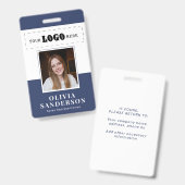 Bedrijfslogo personeelsfoto blauwe ID Badge (Voor- en achterkant)