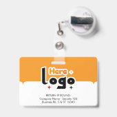 Bedrijfslogo Personeelsfoto ID-badge Badge (Achterkant met uittrekbare clip)