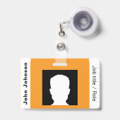 Bedrijfslogo Personeelsfoto ID-badge Badge (Voorzijde met uittrekbare clip)