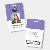 Bedrijfslogo Personeelsfoto ID Streepjescode Aange Badge (Voor- en achterkant)