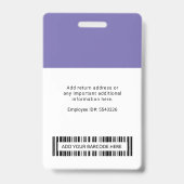 Bedrijfslogo Personeelsfoto ID Streepjescode Aange Badge (Achterkant)