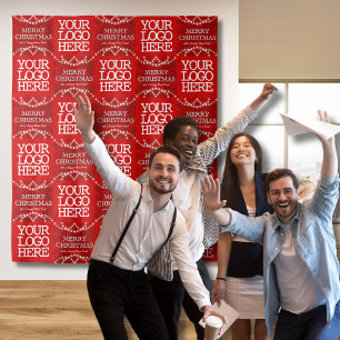 Bedrijfslogo Prettig kerstfeest en een gelukkig ni Wandkleed