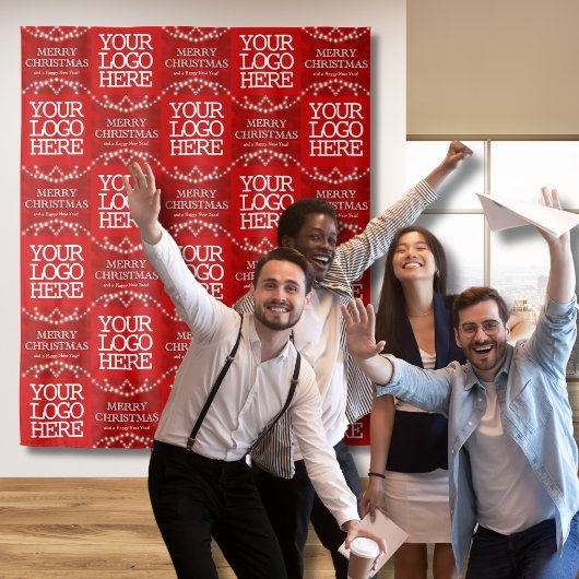 Bedrijfslogo Prettig kerstfeest en een gelukkig ni Wandkleed