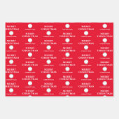 Bedrijfslogo Prettig Kerstfeest Rood Zwart Goud Inpakpapier Vel (Voorkant 2)