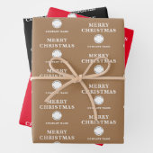 Bedrijfslogo Prettig Kerstfeest Rood Zwart Goud Inpakpapier Vel (In situ)