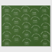 Bedrijfslogo Prettige Feestdagen Groen Kerst Cadeaupapier (Vlak)