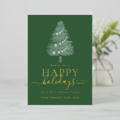 Bedrijfslogo Prettige Feestdagen Kerstboom Goud (Staand Voorkant)