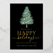 Bedrijfslogo Prettige Feestdagen Kerstboom Goud (Voorkant)
