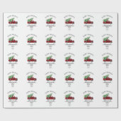 Bedrijfslogo Prettige Feestdagen Rode Geruite Truc Cadeaupapier (Vlak)