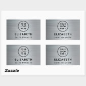 Bedrijfslogo professioneel zilver rechthoekige sticker (Vel)
