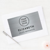 Bedrijfslogo professioneel zilver rechthoekige sticker (Envelop)
