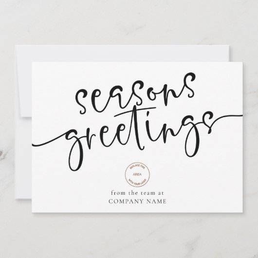 Bedrijfslogo QR-code elke kleur Seizoensgroeten Feestdagenkaart (Voorkant)