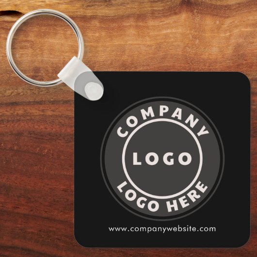 Bedrijfslogo QR-code en bedrijfswebsite Sleutelhanger (Voorkant)