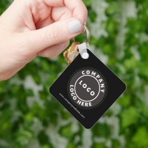 Bedrijfslogo QR-code en bedrijfswebsite Sleutelhanger