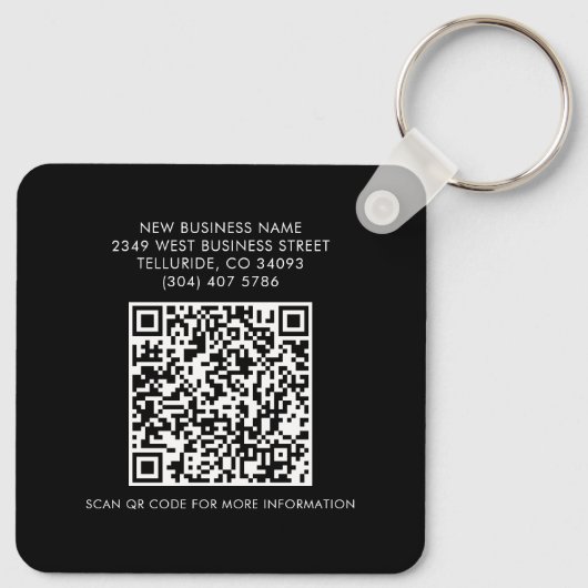 Bedrijfslogo QR-code en bedrijfswebsite Sleutelhanger (Achterkant)