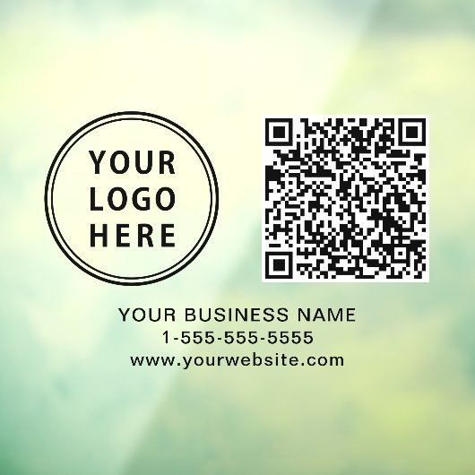 Bedrijfslogo QR-code horizontaal Raamsticker (Vel 3)