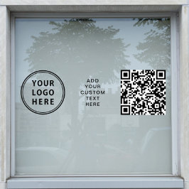 Bedrijfslogo QR-code horizontaal Raamsticker