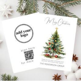Bedrijfslogo QR-code Kerstboom Feestdagenkaart